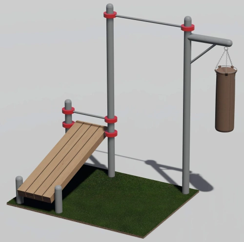 Уличный турник с кронштейном для боксерского мешка