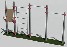 Два турника разноуровневых, шведская стенка и вертикальный пресс